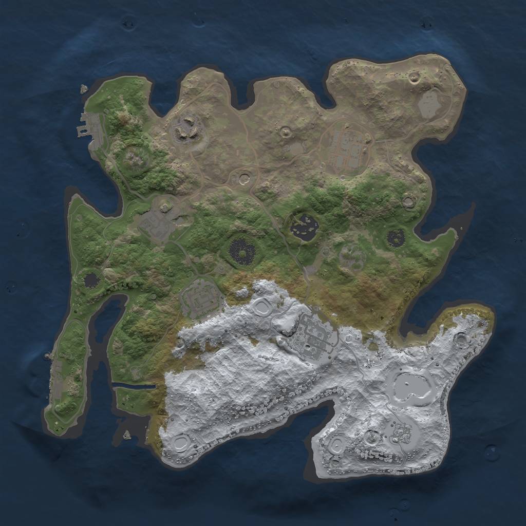 Rust Map: Procedural Map, Size: 3000, Seed: 810255, 15 Monuments