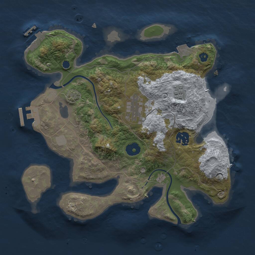 Rust Map: Procedural Map, Size: 2800, Seed: 1274804581, 7 Monuments