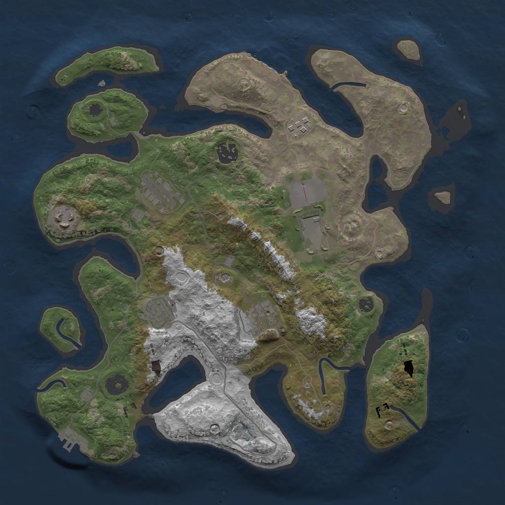 Rust Map: Procedural Map, Size: 3500, Seed: 240921, 15 Monuments