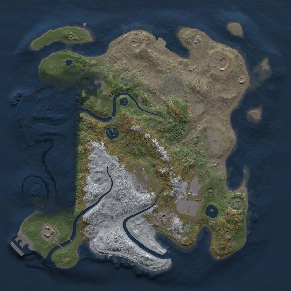 Rust Map: Procedural Map, Size: 3500, Seed: 240921, 15 Monuments