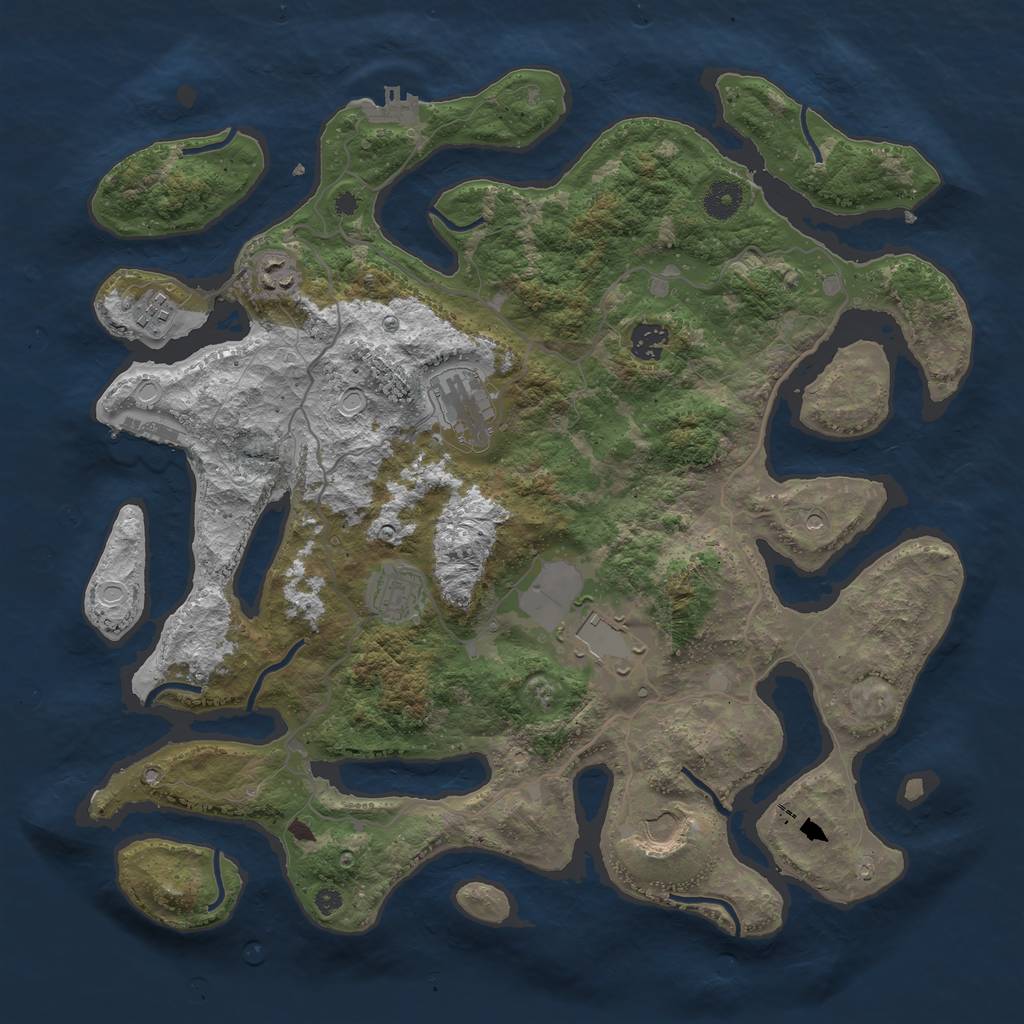 Rust Map: Procedural Map, Size: 4000, Seed: 1367, 15 Monuments