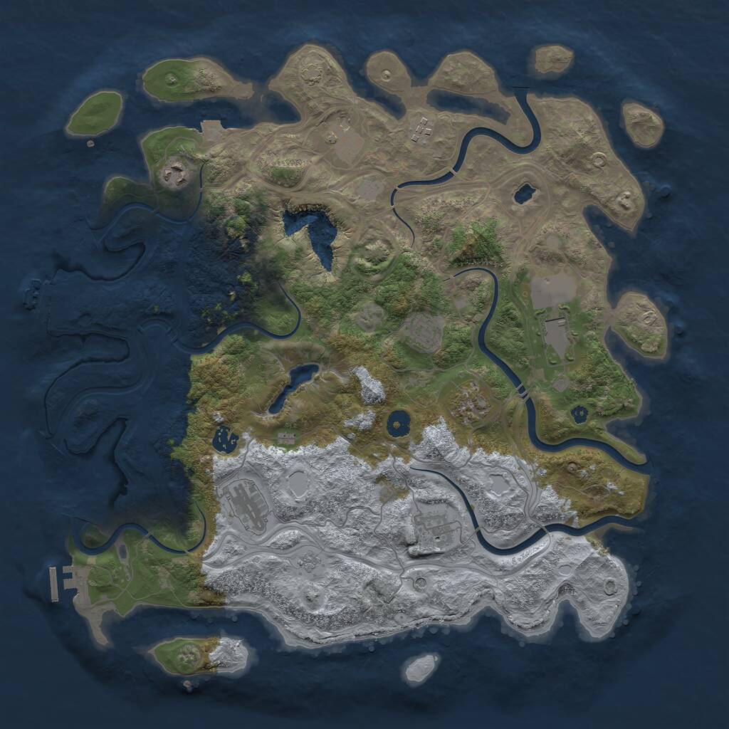 Rust Map: Procedural Map, Size: 4250, Seed: 310019, 15 Monuments