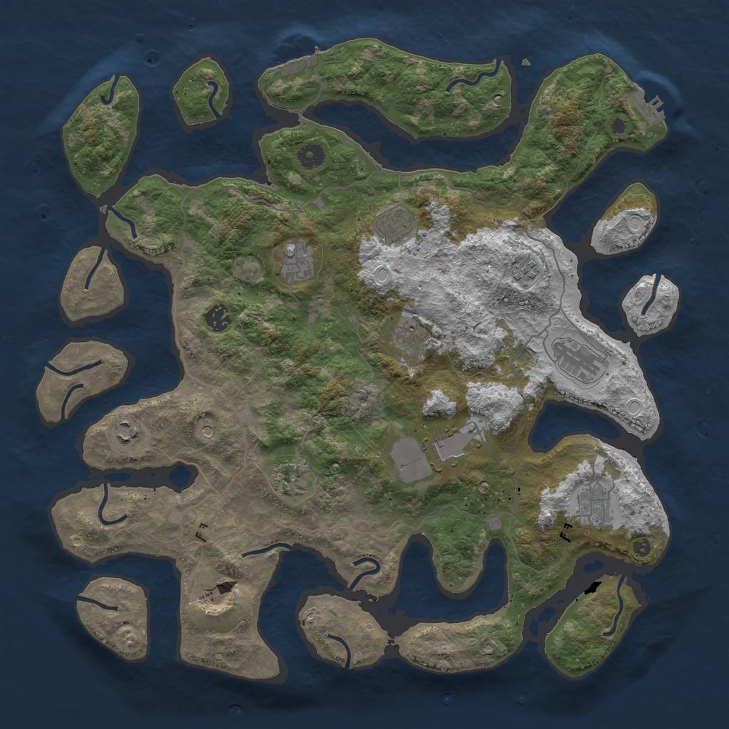 Rust Map: Procedural Map, Size: 4250, Seed: 795421, 19 Monuments