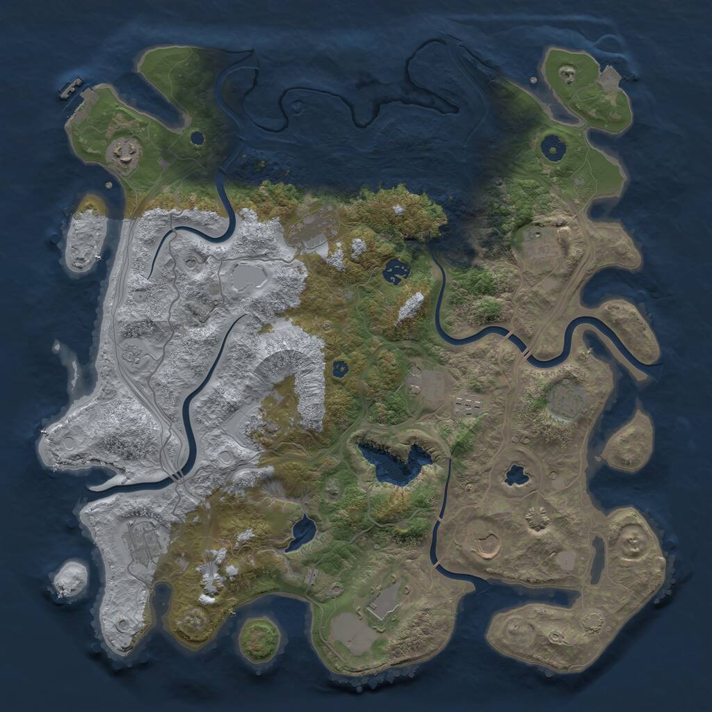 Rust Map: Procedural Map, Size: 4250, Seed: 144956, 16 Monuments