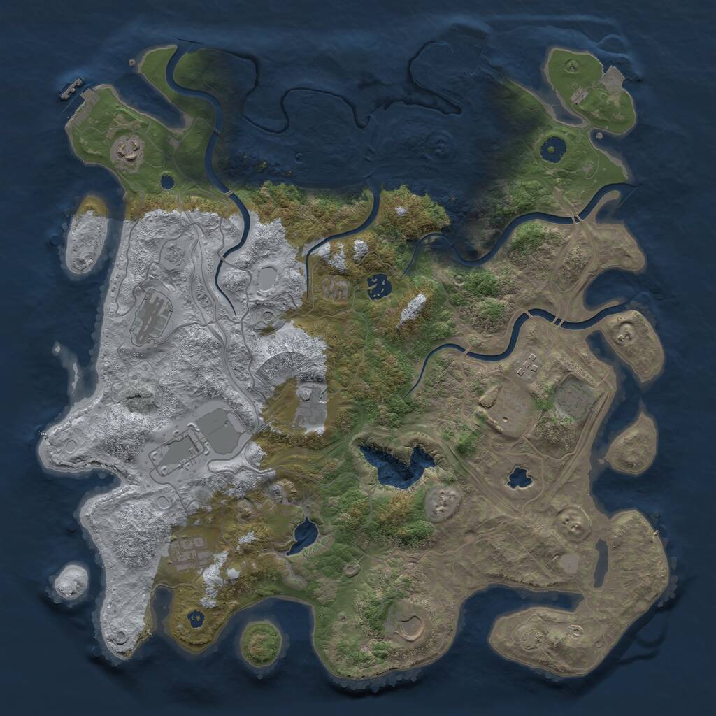 Rust Map: Procedural Map, Size: 4250, Seed: 144956, 16 Monuments