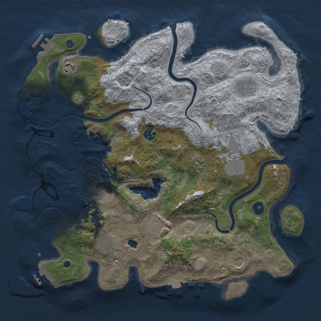 Rust Map: Procedural Map, Size: 4000, Seed: 643612784, 16 Monuments