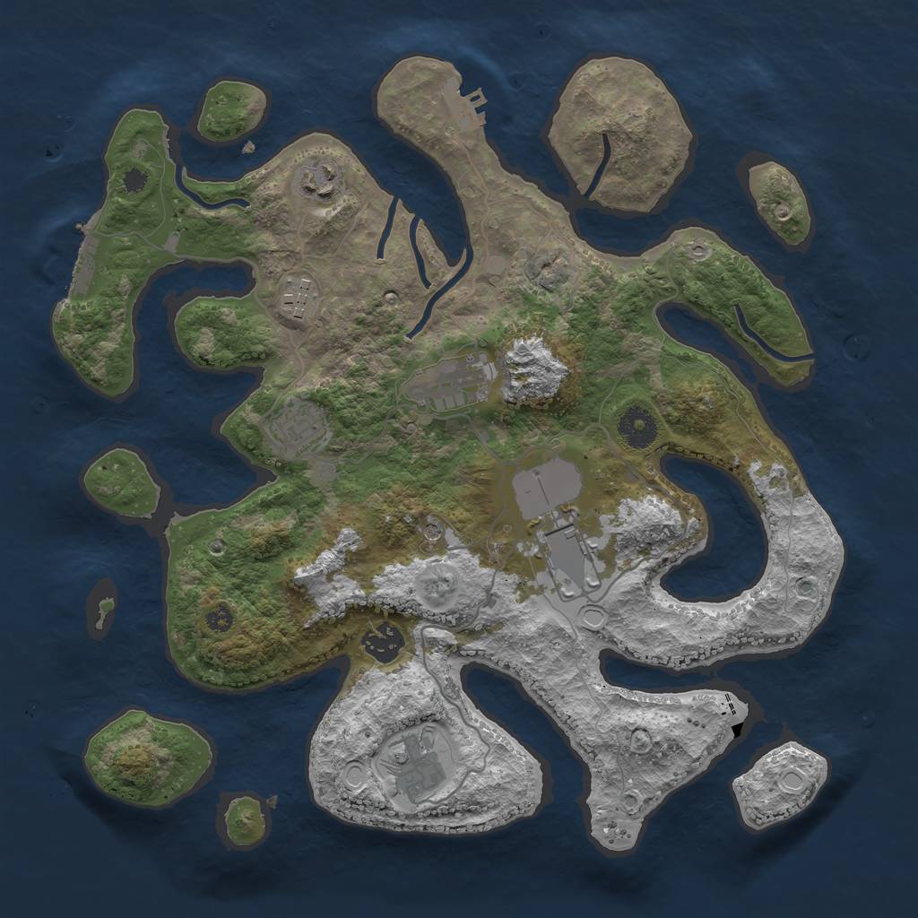 Rust Map: Procedural Map, Size: 3500, Seed: 1681003434, 15 Monuments