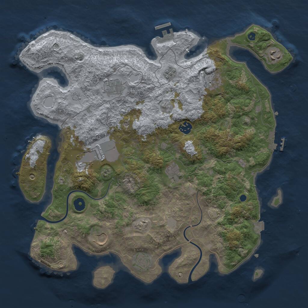Rust Map: Procedural Map, Size: 3800, Seed: 132409, 15 Monuments