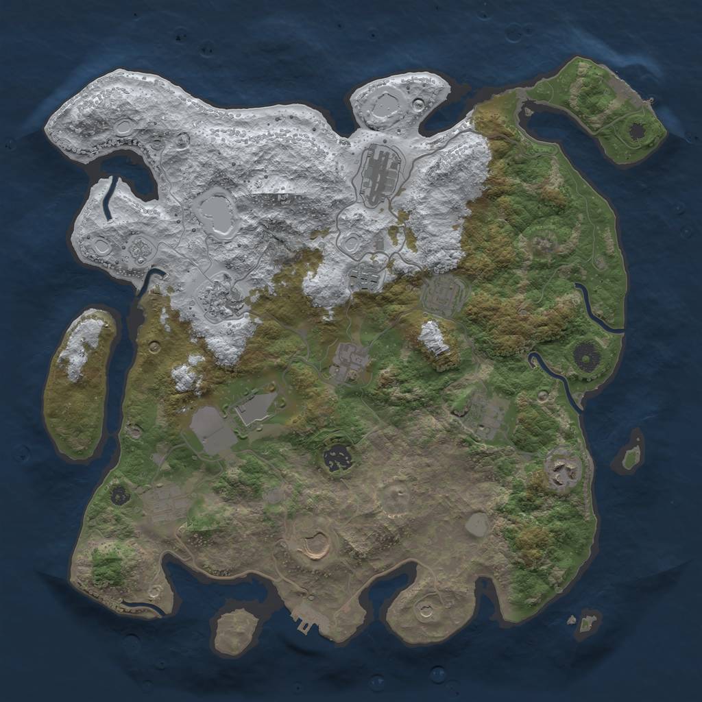 Rust Map: Procedural Map, Size: 3800, Seed: 132409, 20 Monuments