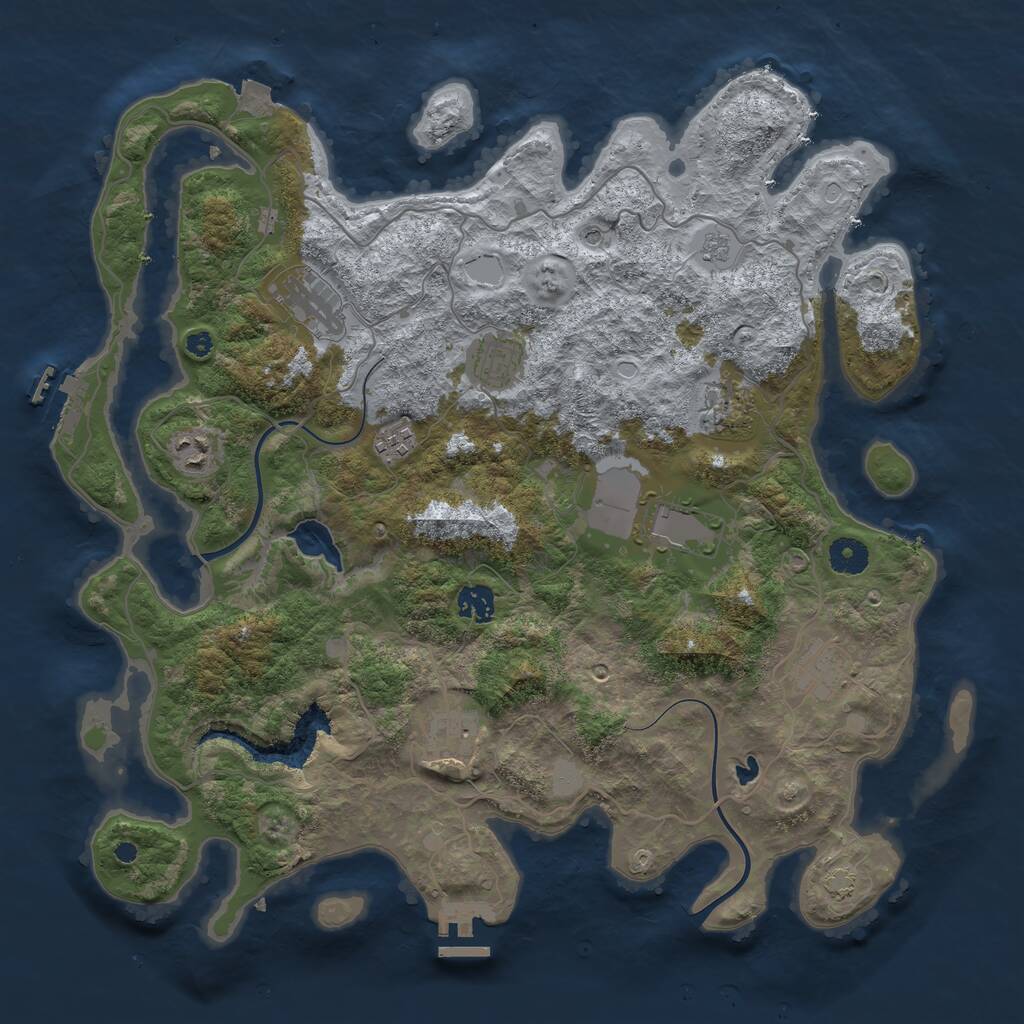 Rust Map: Procedural Map, Size: 4000, Seed: 14217, 15 Monuments