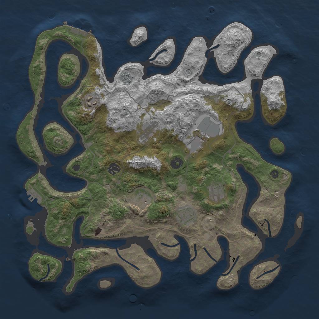 Rust Map: Procedural Map, Size: 4000, Seed: 14217, 16 Monuments