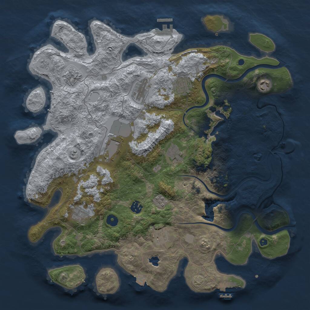 Rust Map: Procedural Map, Size: 4000, Seed: 616666, 16 Monuments