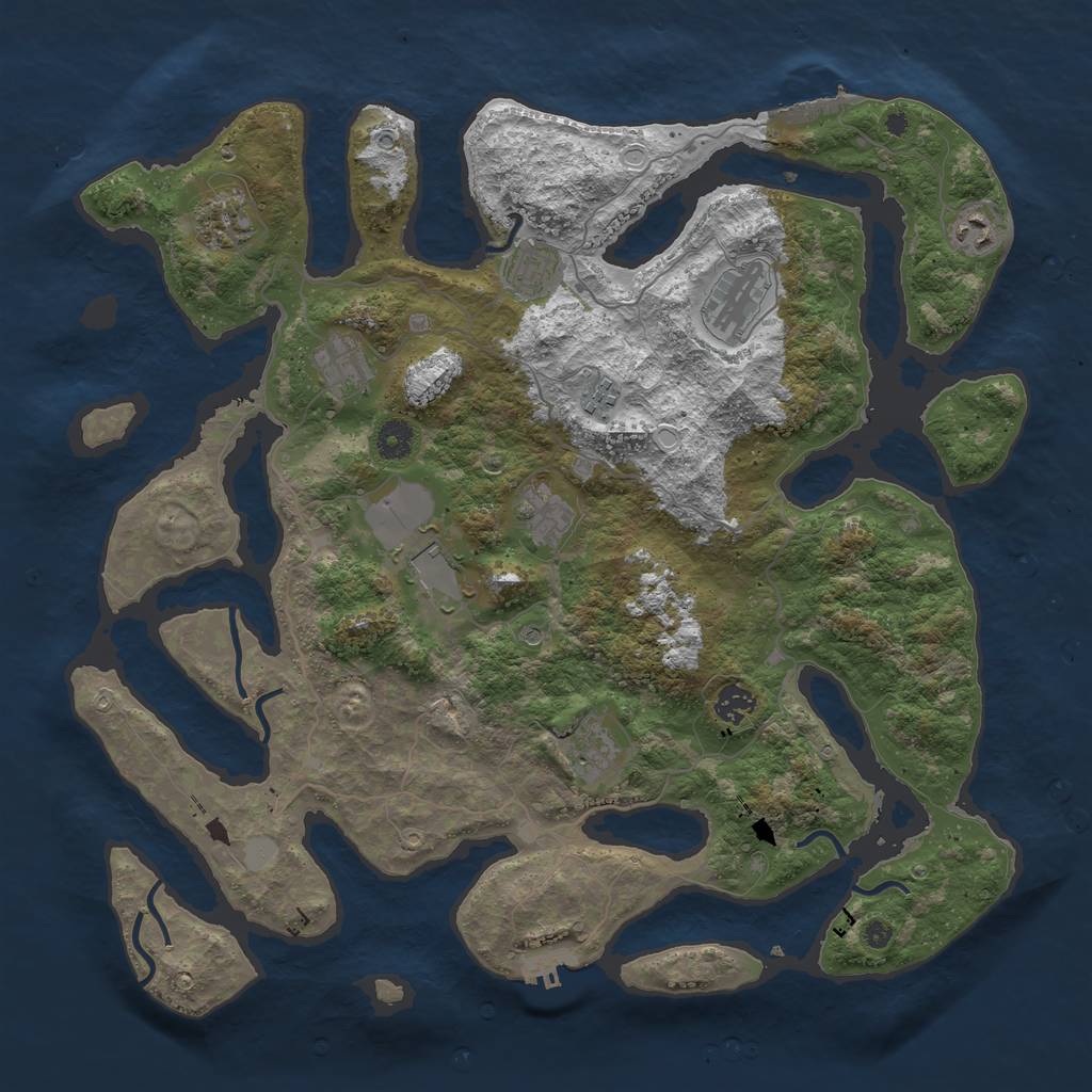 Rust Map: Procedural Map, Size: 4200, Seed: 32670257, 18 Monuments