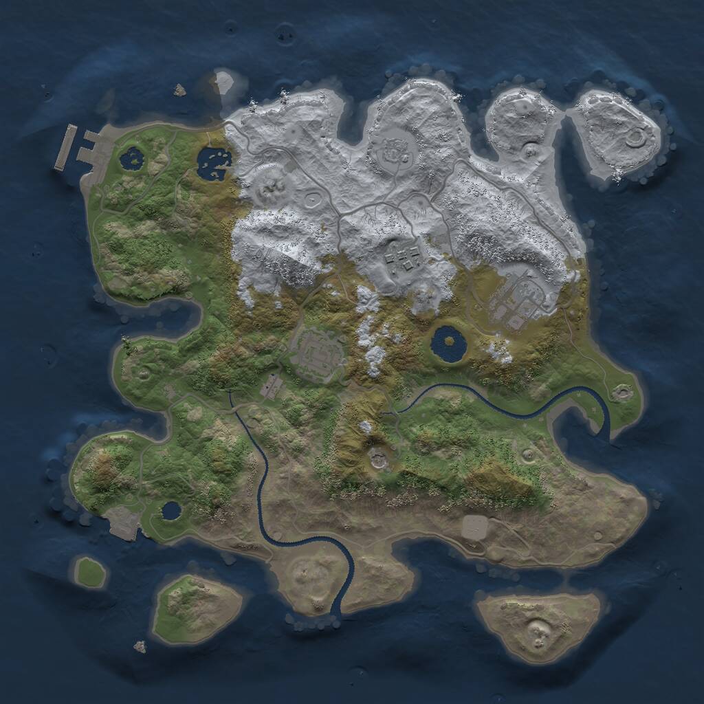 Rust Map: Procedural Map, Size: 3000, Seed: 325432, 8 Monuments