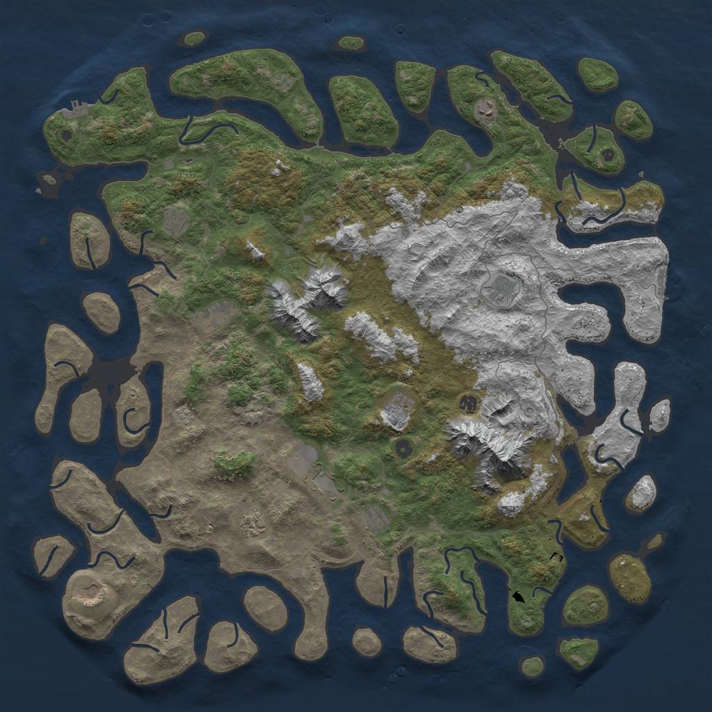 Rust Map: Procedural Map, Size: 6000, Seed: 50505050, 19 Monuments