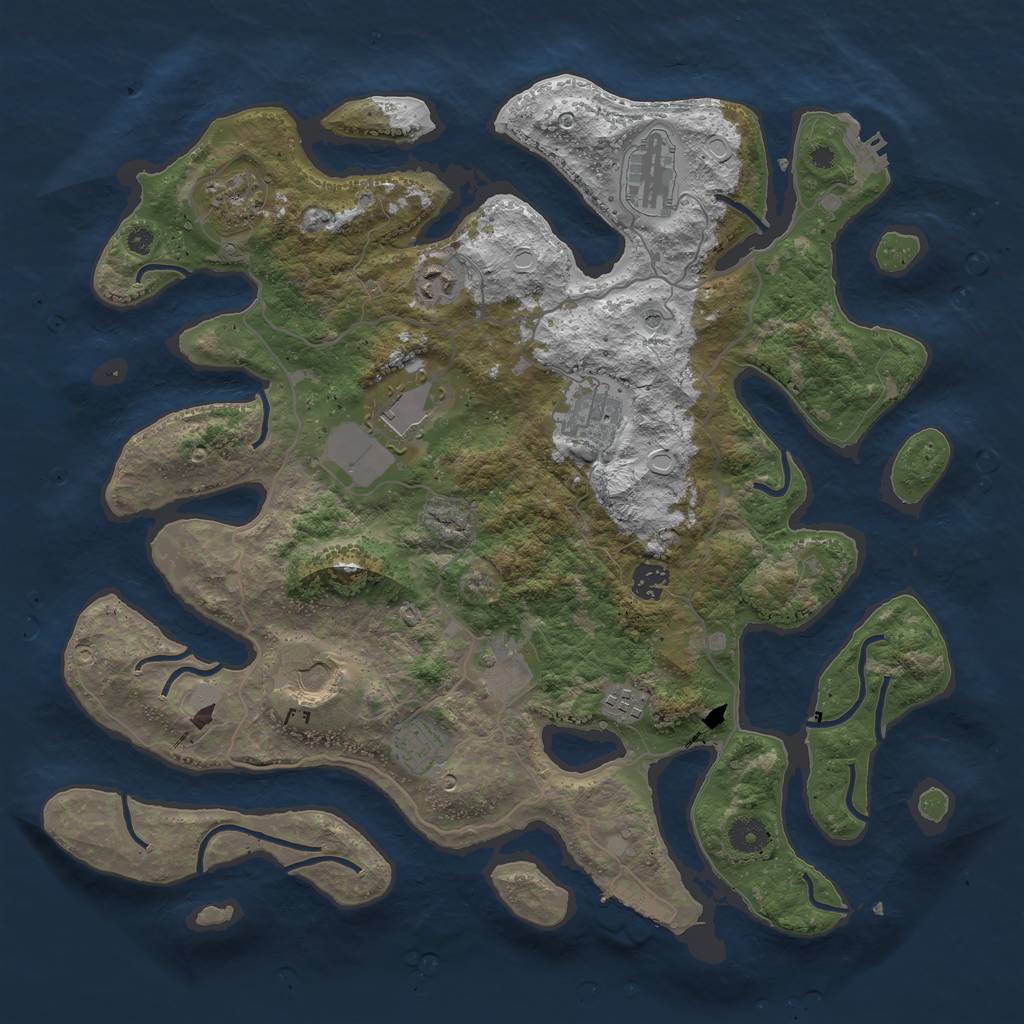 Rust Map: Procedural Map, Size: 4096, Seed: 122409, 18 Monuments
