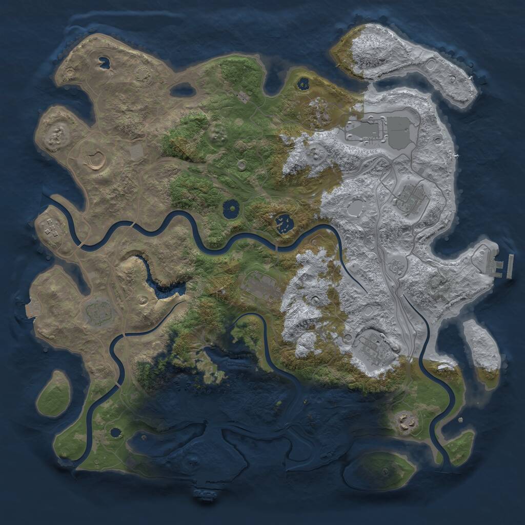 Rust Map: Procedural Map, Size: 4250, Seed: 81259493, 16 Monuments
