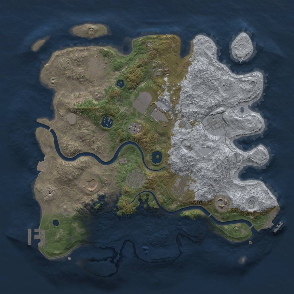 Rust Map: Procedural Map, Size: 3700, Seed: 6728, 16 Monuments