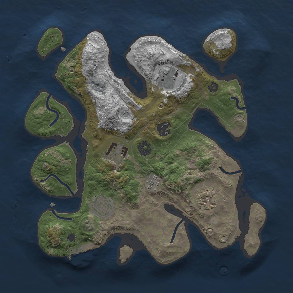 Rust Map: Procedural Map, Size: 3000, Seed: 1098523852, 13 Monuments