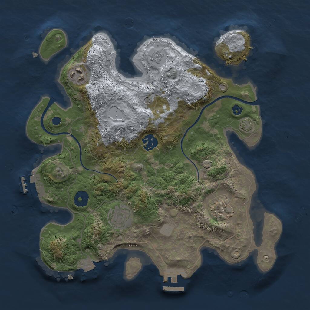 Rust Map: Procedural Map, Size: 3000, Seed: 1098523852, 10 Monuments
