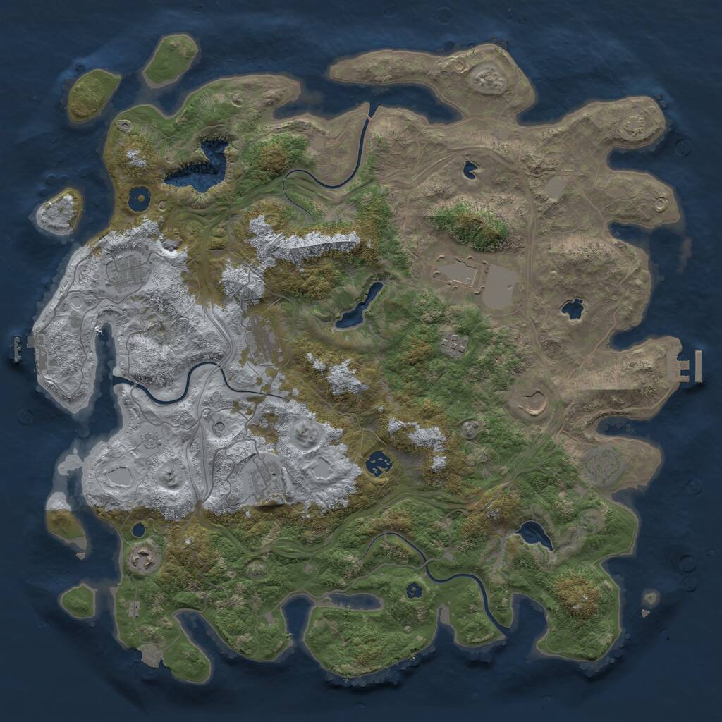 Rust Map: Procedural Map, Size: 4500, Seed: 72409, 15 Monuments