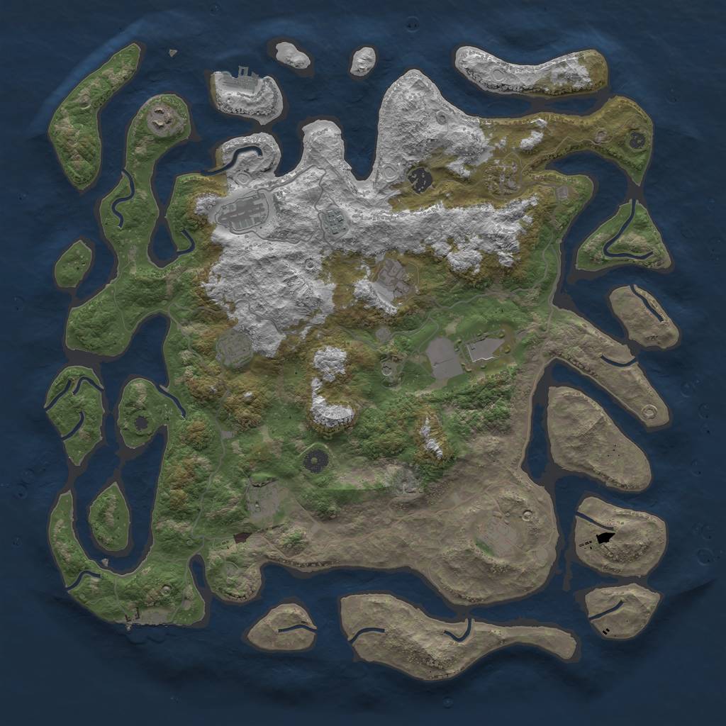 Rust Map: Procedural Map, Size: 4600, Seed: 22710, 18 Monuments