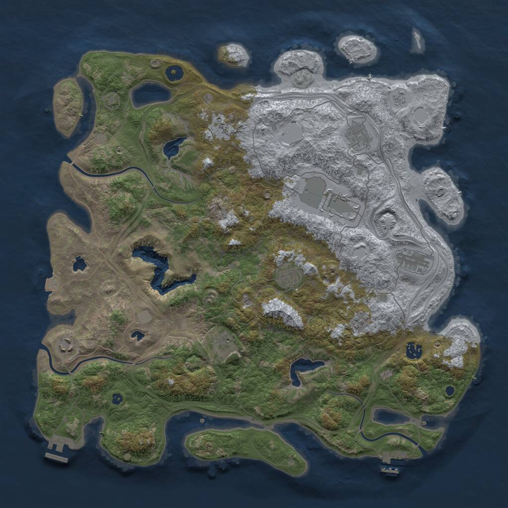 Rust Map: Procedural Map, Size: 4500, Seed: 142409, 15 Monuments