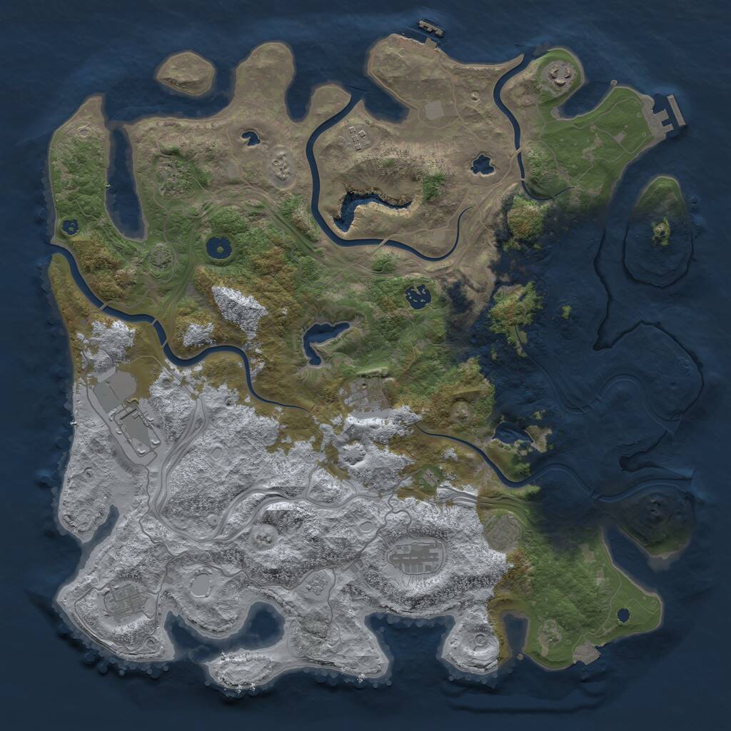 Rust Map: Procedural Map, Size: 4500, Seed: 82409, 16 Monuments