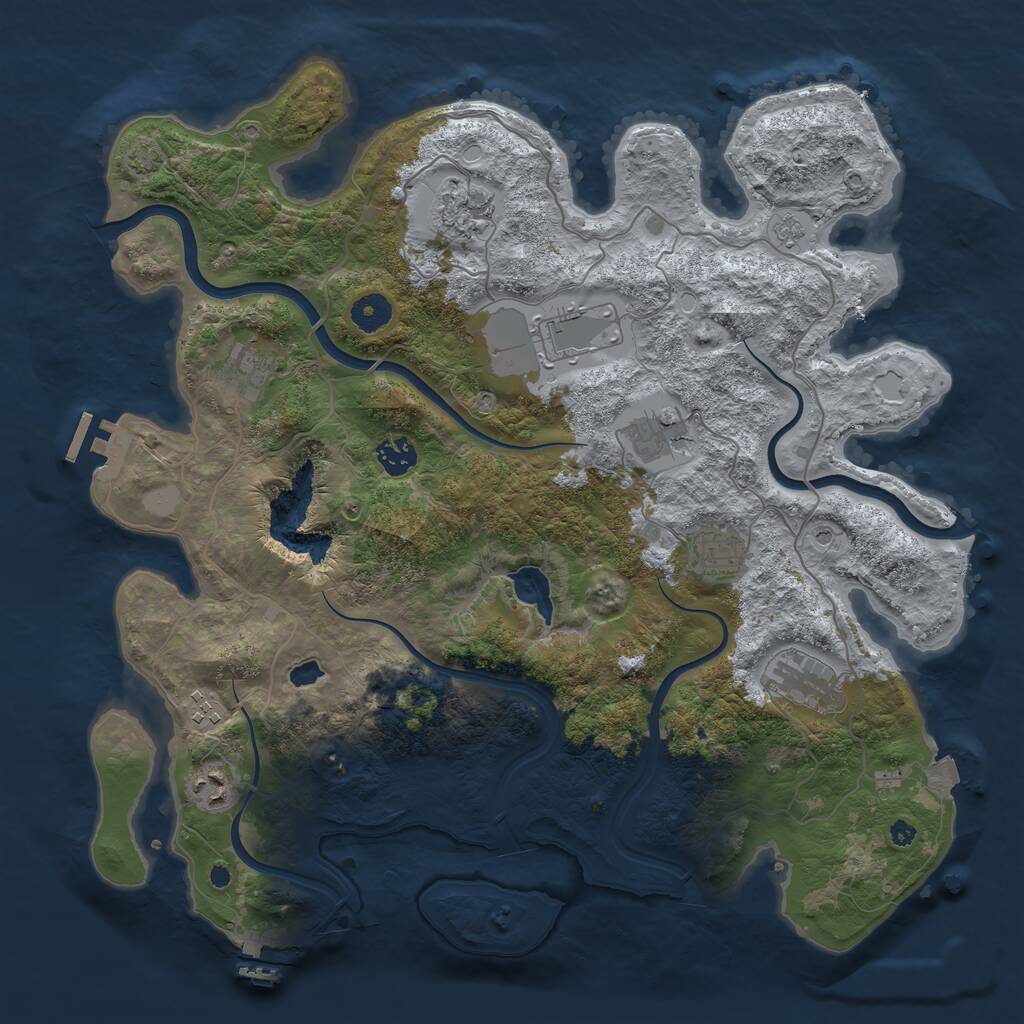 Rust Map: Procedural Map, Size: 4000, Seed: 394702607, 15 Monuments