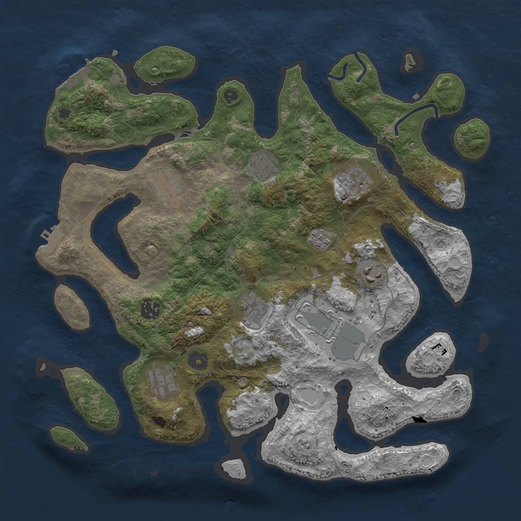 Rust Map: Procedural Map, Size: 3875, Seed: 1650925908, 17 Monuments