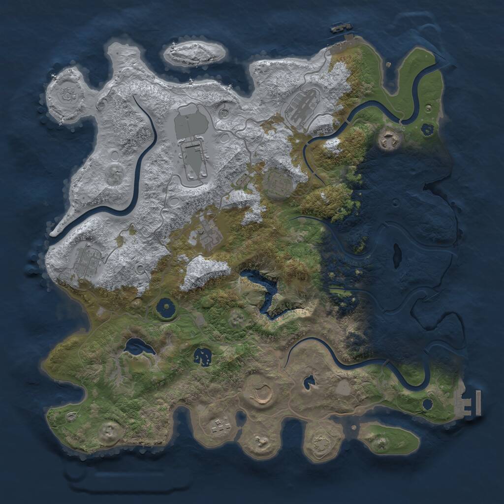 Rust Map: Procedural Map, Size: 4000, Seed: 530703, 15 Monuments
