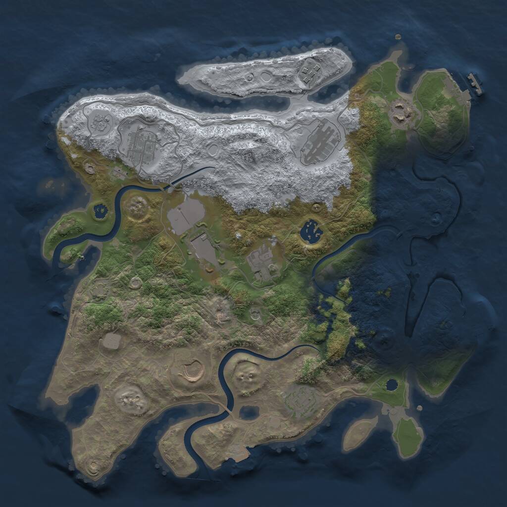 Rust Map: Procedural Map, Size: 3502, Seed: 19512, 15 Monuments