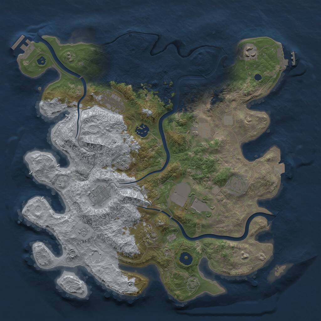 Rust Map: Procedural Map, Size: 3750, Seed: 2000000580, 15 Monuments