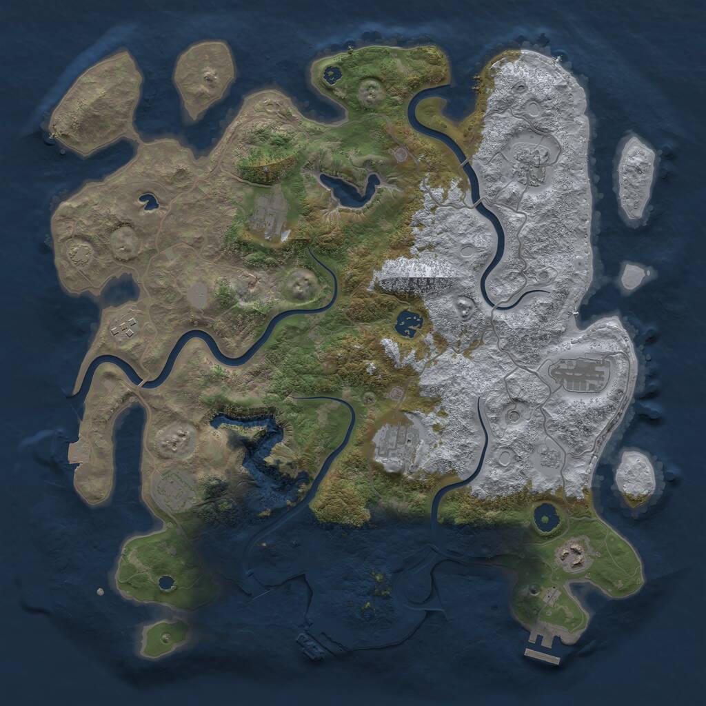 Rust Map: Procedural Map, Size: 4000, Seed: 963147, 14 Monuments