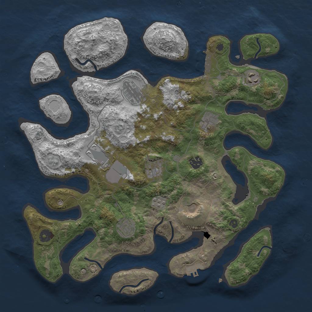 Rust Map: Procedural Map, Size: 3750, Seed: 5680324, 17 Monuments