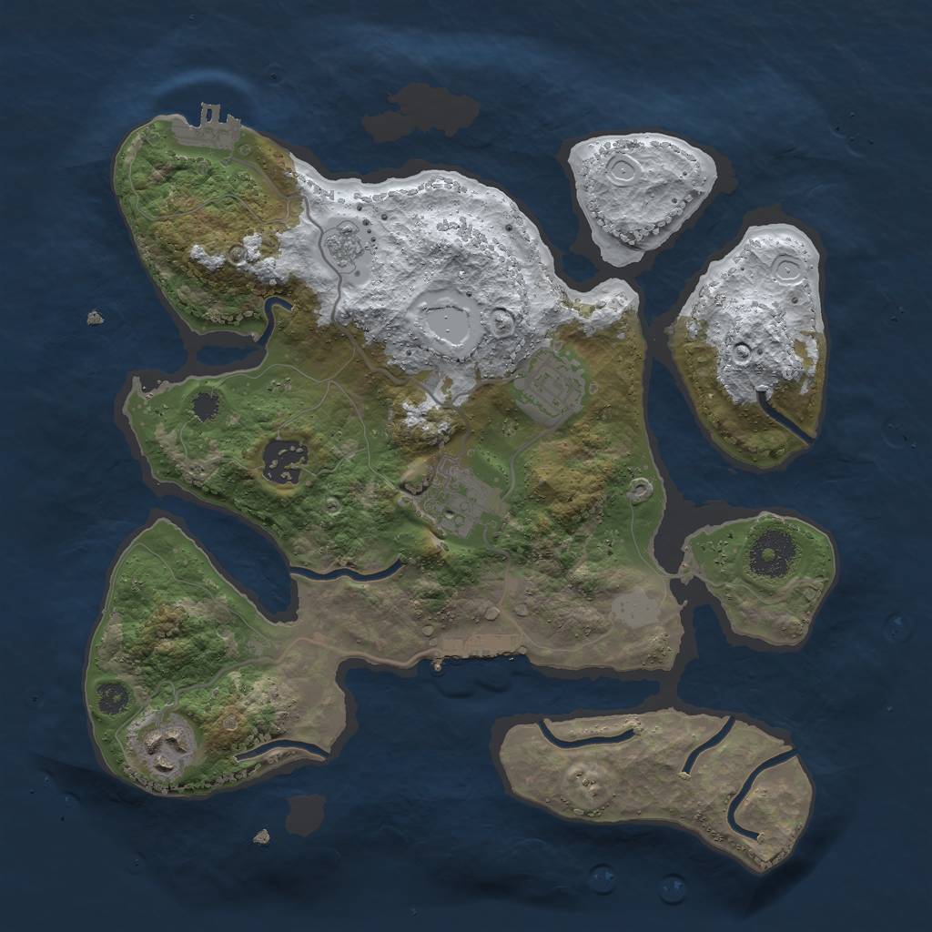 Rust Map: Procedural Map, Size: 3000, Seed: 324753719, 12 Monuments