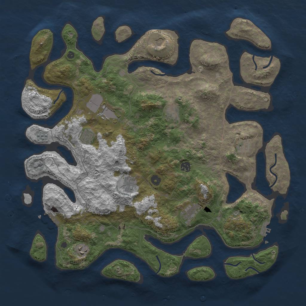 Rust Map: Procedural Map, Size: 4500, Seed: 32409, 18 Monuments