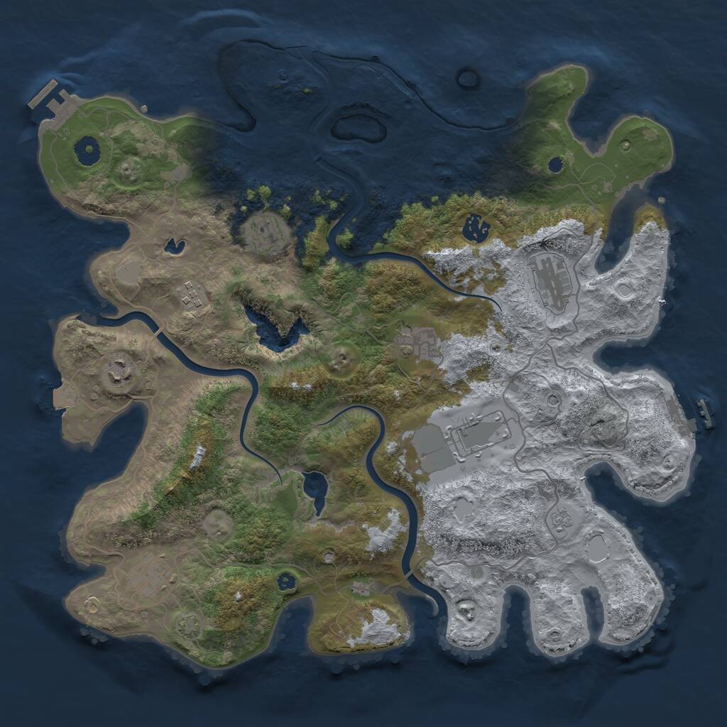 Rust Map: Procedural Map, Size: 4000, Seed: 1328274021, 14 Monuments