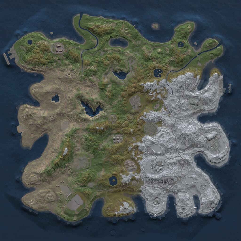 Rust Map: Procedural Map, Size: 4000, Seed: 1328274021, 15 Monuments