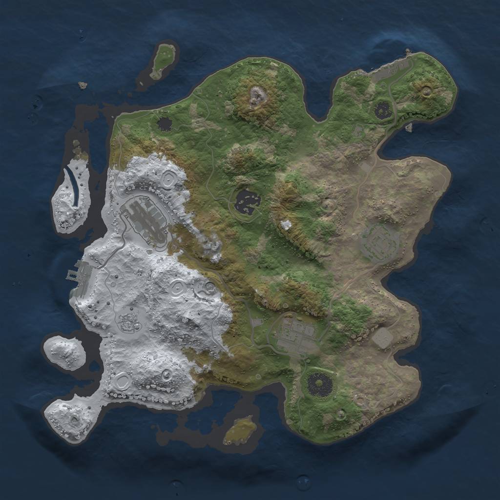 Rust Map: Procedural Map, Size: 3000, Seed: 946245, 13 Monuments