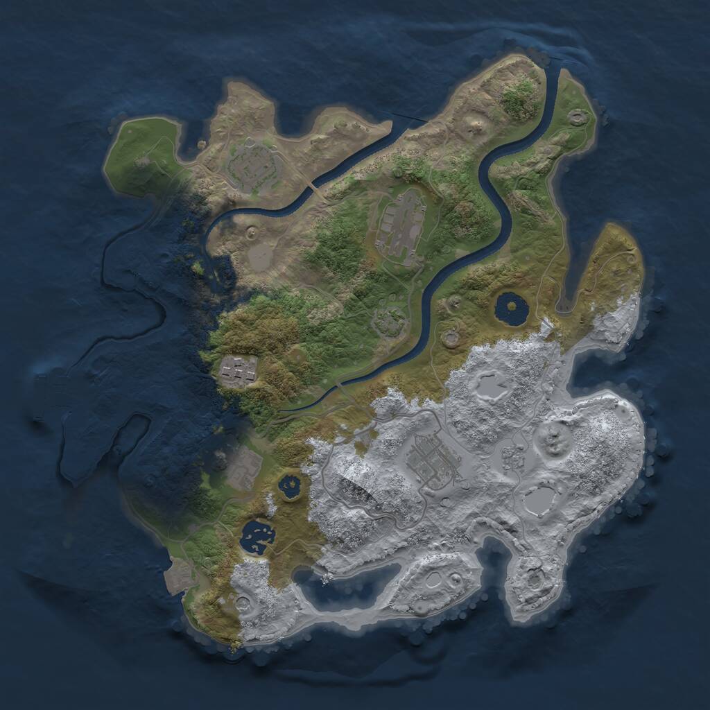 Rust Map: Procedural Map, Size: 3200, Seed: 13, 11 Monuments