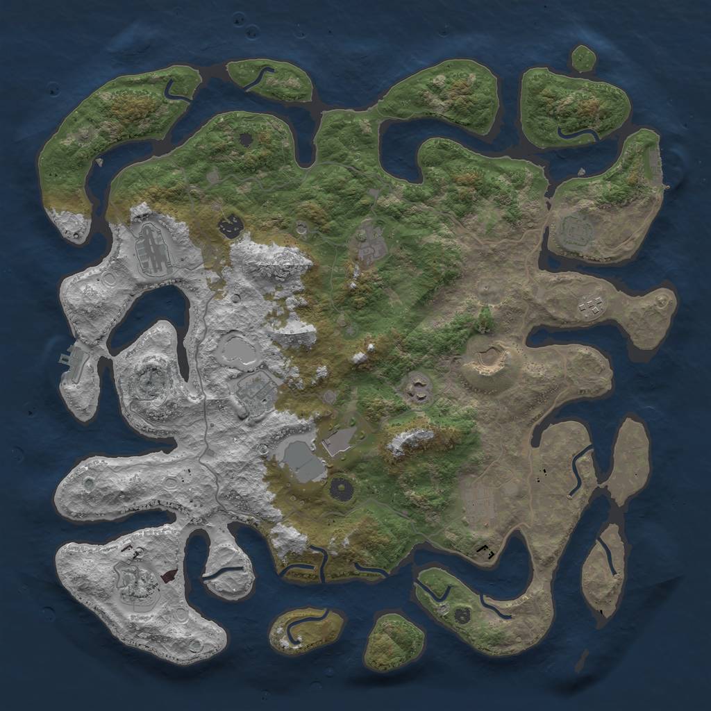 Rust Map: Procedural Map, Size: 4500, Seed: 52409, 19 Monuments