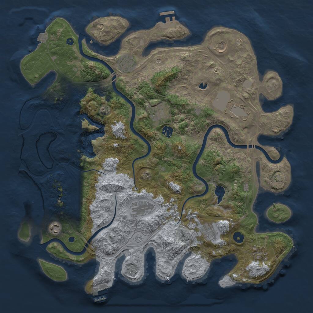 Rust Map: Procedural Map, Size: 4250, Seed: 179374, 16 Monuments