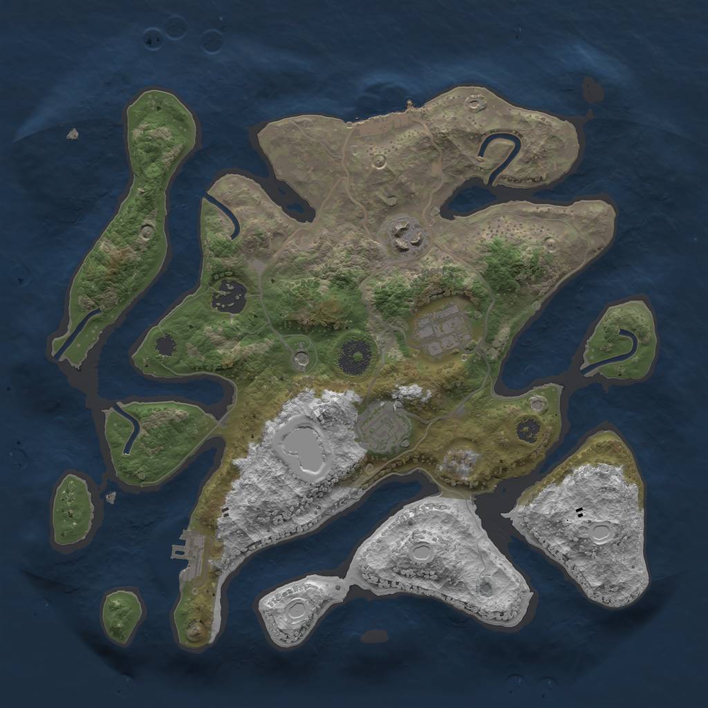 Rust Map: Procedural Map, Size: 3100, Seed: 2018070123, 12 Monuments