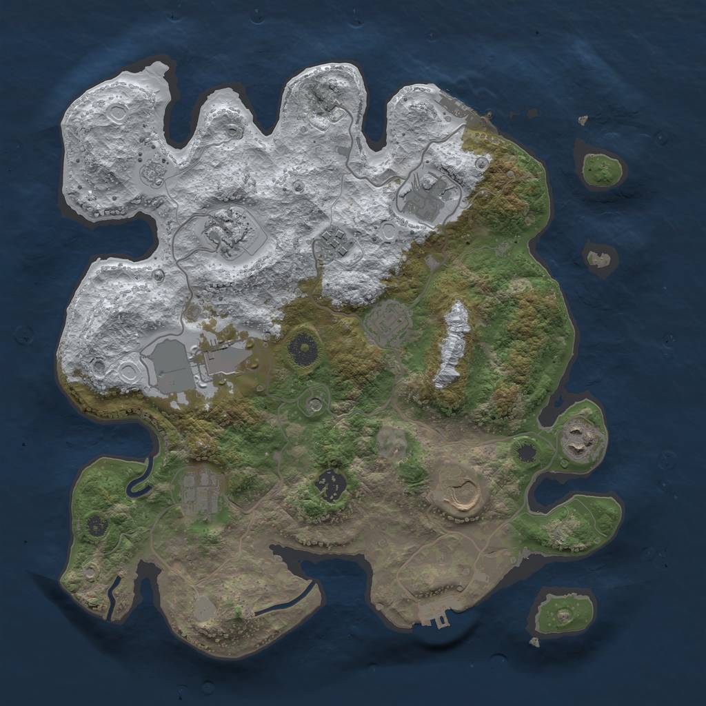Rust Map: Procedural Map, Size: 3500, Seed: 113231253, 18 Monuments