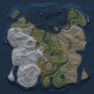 Thumbnail Rust Map: Procedural Map, Size: 3500, Seed: 164242736, 16 Monuments