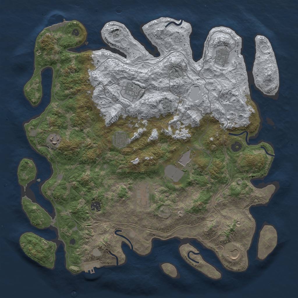 Rust Map: Procedural Map, Size: 4250, Seed: 481097938, 18 Monuments