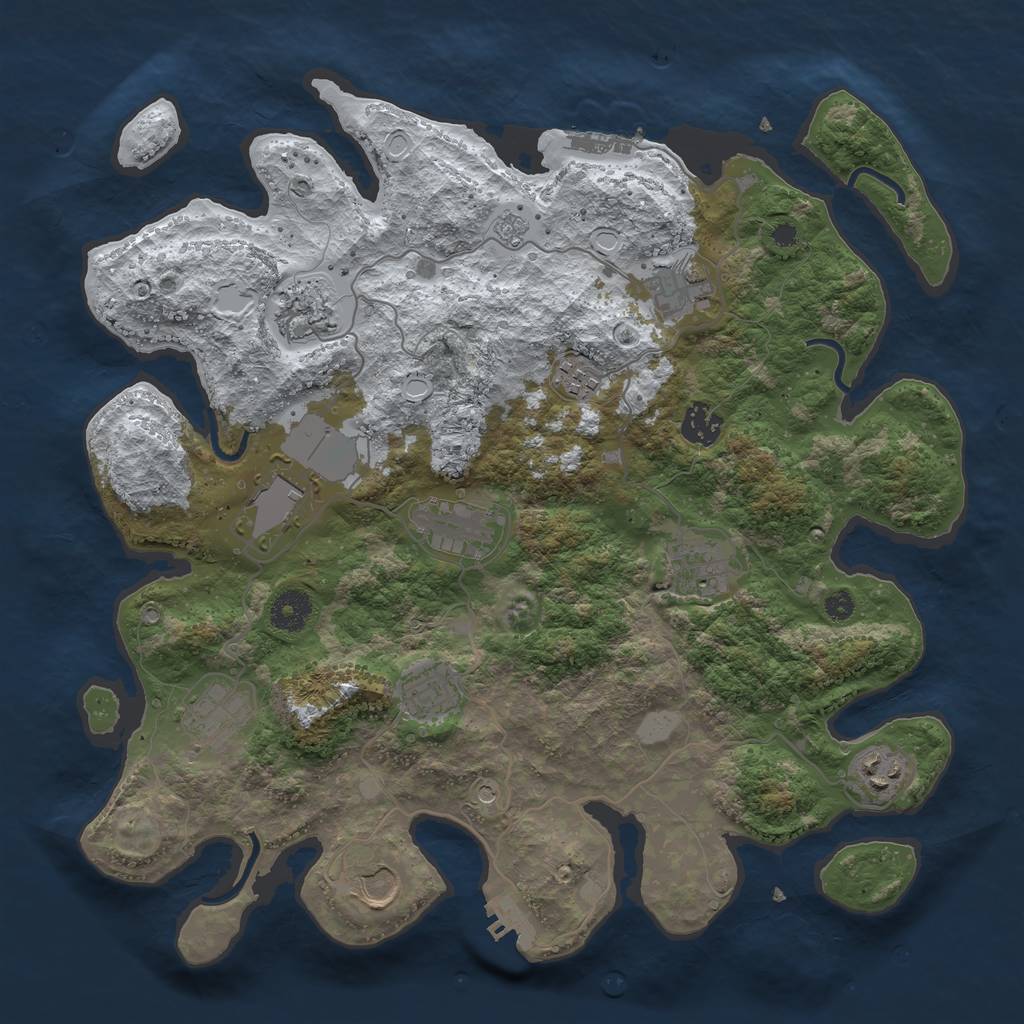 Rust Map: Procedural Map, Size: 3700, Seed: 7356, 20 Monuments