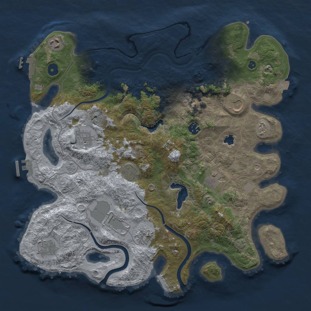 Rust Map: Procedural Map, Size: 4000, Seed: 421310054, 16 Monuments