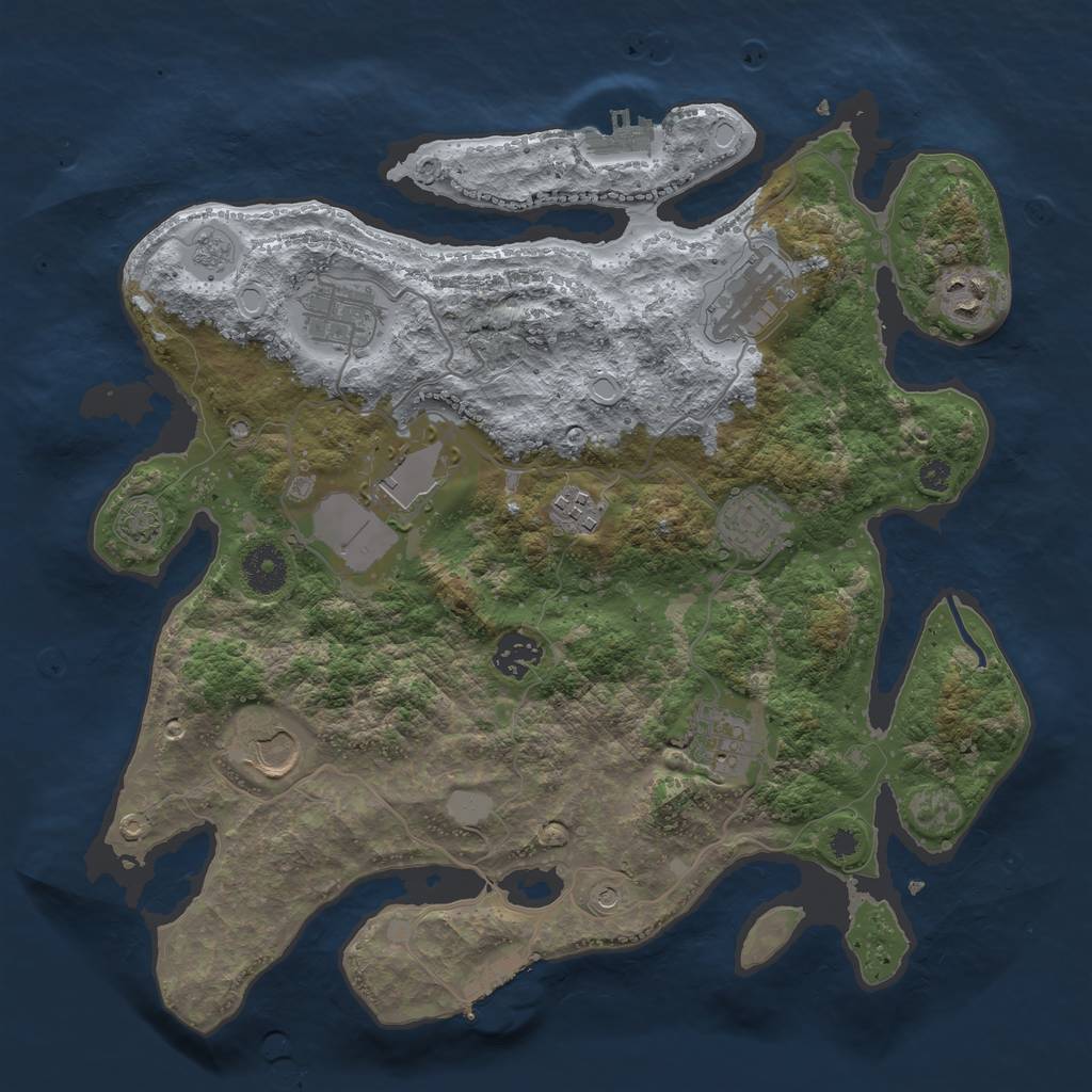 Rust Map: Procedural Map, Size: 3504, Seed: 19512, 17 Monuments